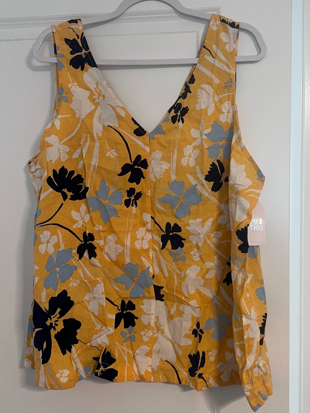 NWT Time and Tru Floral Woven Tank - XXL